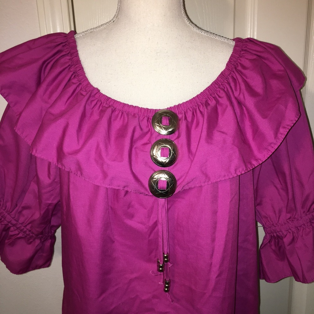 Vintage Malco Modes Ruffle Top View 3